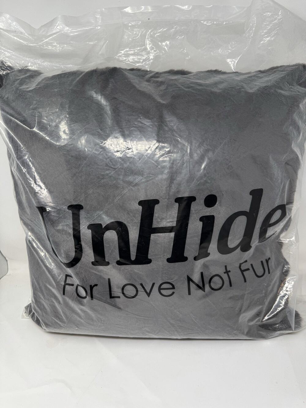 UnHide Chocolate Faux Fur Throw Pillow 20x20 Soft Plush Decorative Pillow New